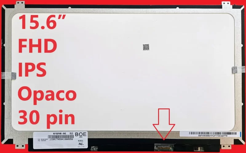 Schermo LCD 15,6" FHD Opaco B156HTN03.8 | 30 Pin | Nuovo | Con Staffe